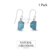 Raw Aquamarine Dangle Earring 925 Sterling Silver Jewelry